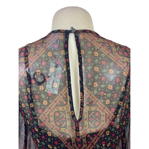 Akemi + Kin Women’s Black Sheer Mini Dress With Embroidery Sz S - New - Picture 7 of 11